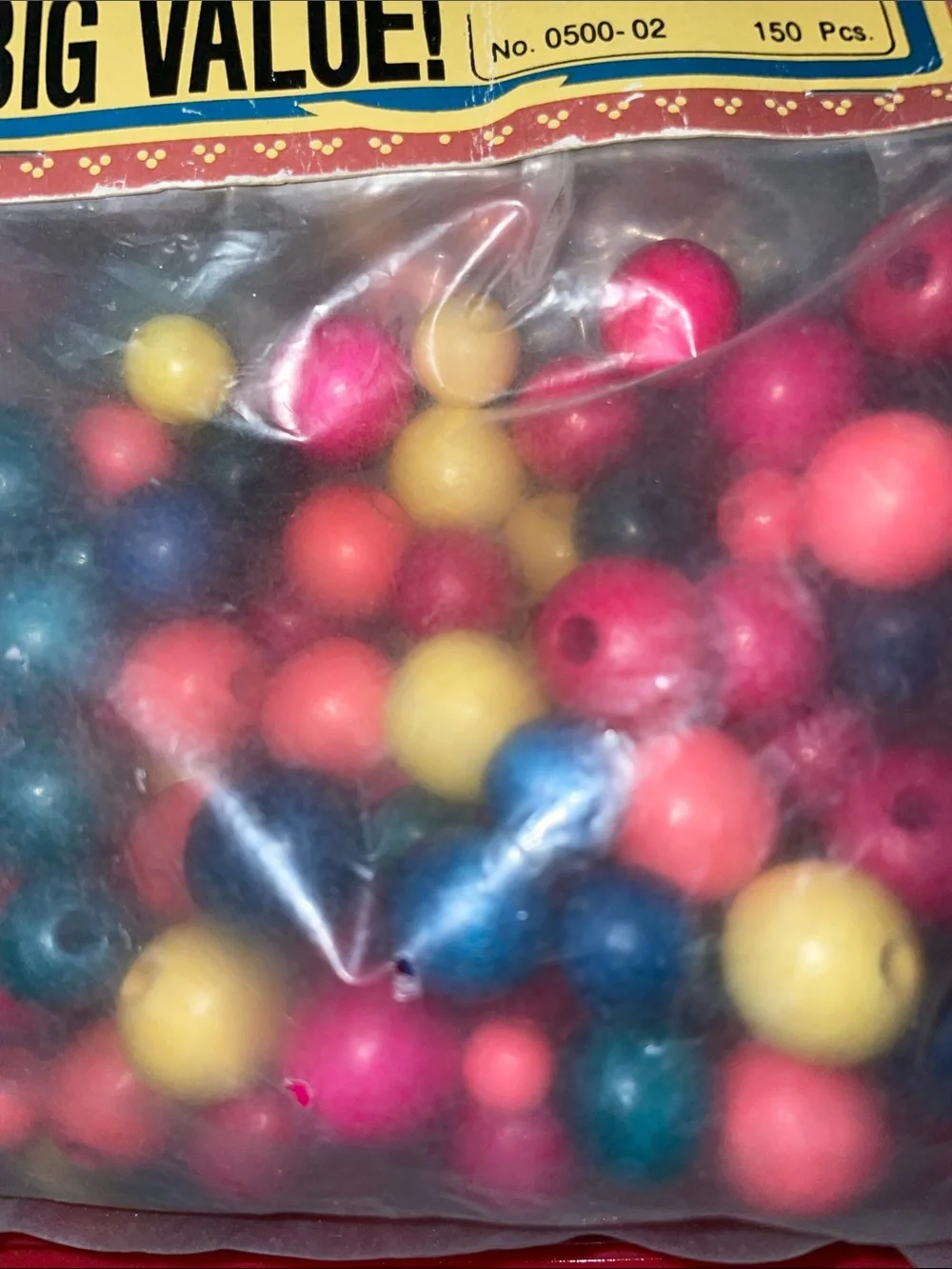 Darice Assorted Wood Beads 150 pcs. - Pink, Blue, Yellow